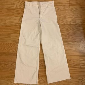 Zara Marine Layer White Wide Leg Pants